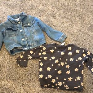 Zara toddler girls 4-5 long sleeve and jean jacket